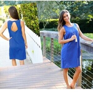 Boutique sapphire blue backless dress size small NWT